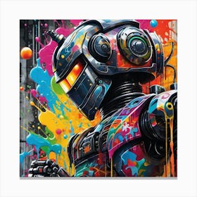 Robot Splatter Canvas Print