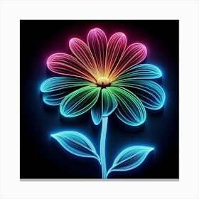 Neon Flower 2 Canvas Print