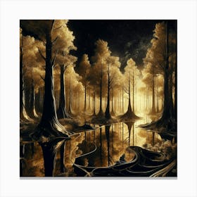 Forest At Night 8 Canvas Print