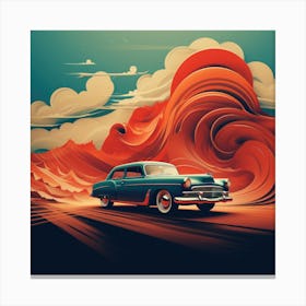 Car In The Desert Canvas Print