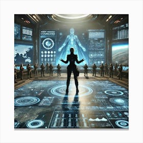 High Commander Selene Tactical Command Enhanced Canvas Print