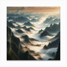 Sunrise Over Chinese Mountains Canvas Print