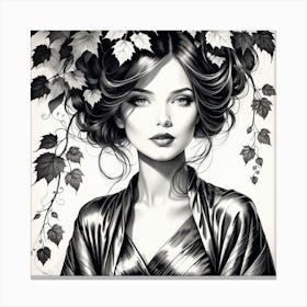 Black And White Painting 3 Canvas Print