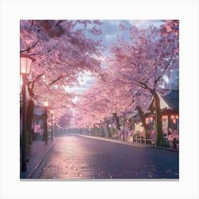 Sakura Blossom Street Canvas Print