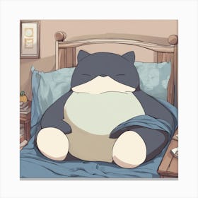 Pokemon Sleeping In Bed Canvas Print