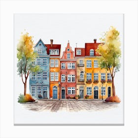 Copenhagen Houses Canvas Print