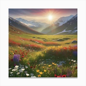 Wildflowers In The Mountains 1 Canvas Print