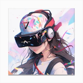 Anime Girl In Vr Headset Canvas Print