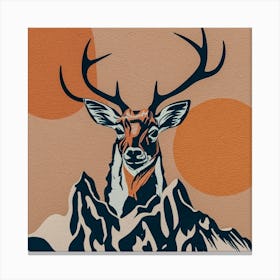 Deer Head retro orange Canvas Print