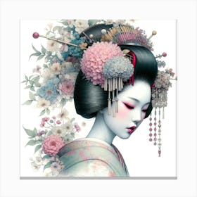 Japan Traditional Geisha Illustration By Ad 112 Canvas Print