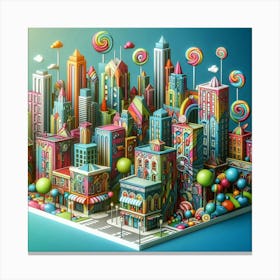 3d City Canvas Print