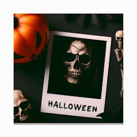 Halloween Horror Selfie Polaroid Frame Canvas Print