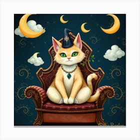 Flux Schnell A Whimsical Illustration Of The Cat Fool A Mystic 1 Canvas Print