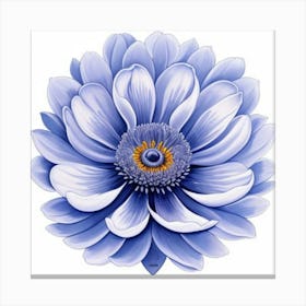 Blue Dahlia Canvas Print