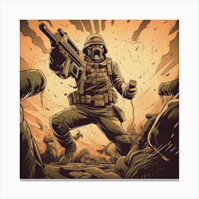 Zombie Soldier Canvas Print