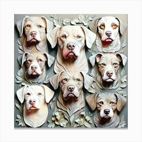 Origami Dogs wall Canvas Print