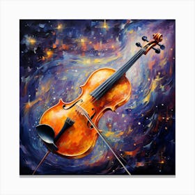 Violin In Space 1 Canvas Print