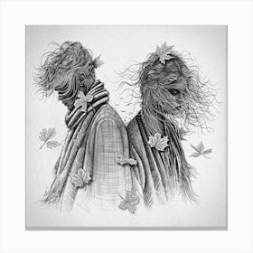 Twilight Hand Drawn Illustration Canvas Print