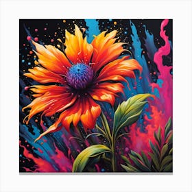 Splatter Flower Canvas Print