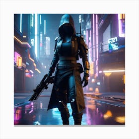 Cyberpunk Ninja Canvas Print