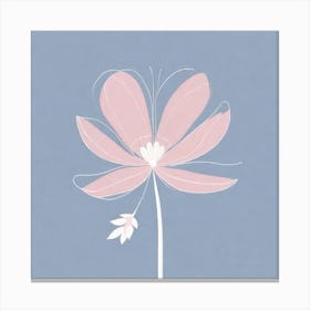 A White And Pink Flower In Minimalist Style Square Composition 647 Canvas Print