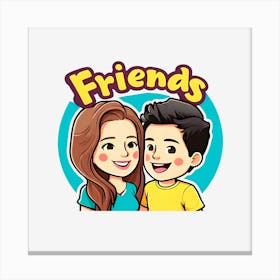 Friends Illustration Canvas Print