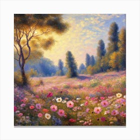 Flowers In The Meadow Canvas Print