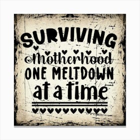 Surviving Motherhood One Meltdown At A Time Canvas Print