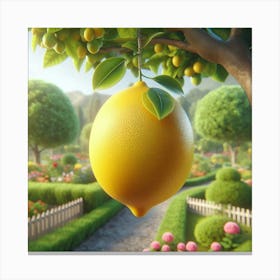 Lemon Tree In The Garden 1 Canvas Print