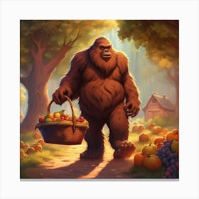 Bigfoot in the woods Canvas Print