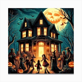 Halloween House Canvas Print