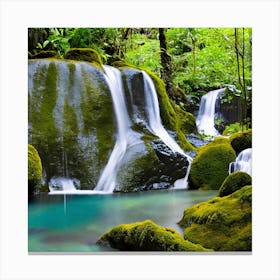 Waterfall In The Jungle Canvas Print