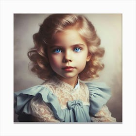 Vintage American Girl Portrait Historical Canvas Print