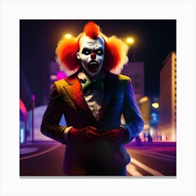 Clown In The City Canvas Print