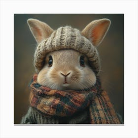 Rabbit With Tartan Scarf Stampe su tela