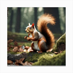 Squirrel In The Woods 53 Canvas Print