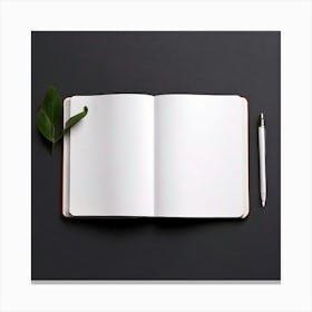 Mock Up Blank Pages Open Book Spread Unmarked Writable Notebook Journal White Clean Min (8) Canvas Print