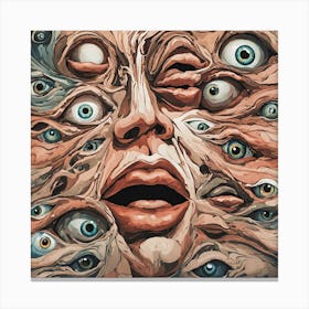 Face With Many Eyes Canvas Print