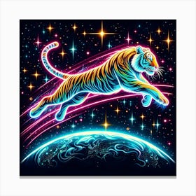 Neon Tiger Canvas Art Canvas Print