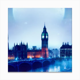 At Night near the tower Canvas Print