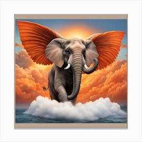 Angel Elephant Canvas Print