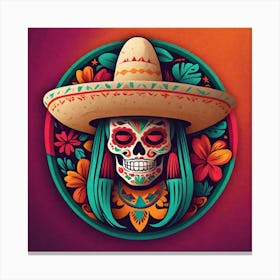 Day Of The Dead Skull 139 Canvas Print
