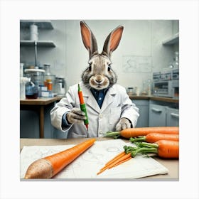 Rabbit In Lab Coat Canvas Print