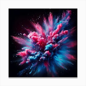 Explosion Of Colors On Black Background Canvas Print