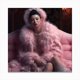 Pink Fur Coat Canvas Print