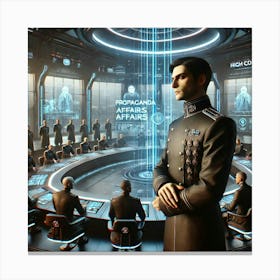 A Futuristic Scene Depicting The Leadership Of The Canvas Print