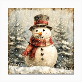 Snowman 3 Canvas Print