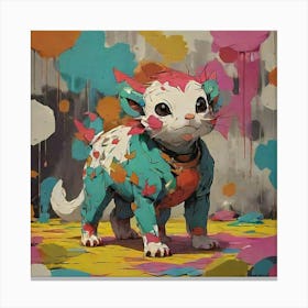 Splatter Cat Canvas Print