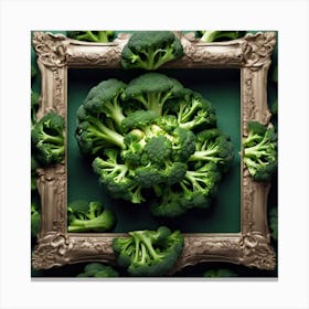Broccoli In A Frame 6 Canvas Print