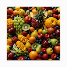 Colorful Fruits On A Table Canvas Print